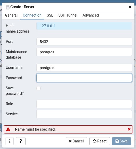 imagem da tela para digitar o localhost, senha e username